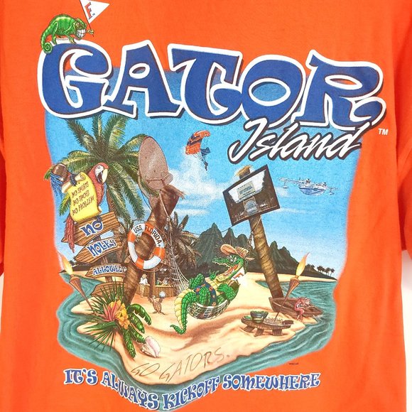 University of Florida Gator Island Graphic T-Shirt Men's XL Orange Short Sleeve - Picture 6 of 8
